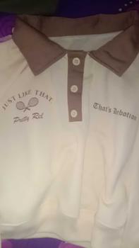 Product Review of JUST LIKE THAT SWEATER CROOPE - SWEATER CROP WANITA KERAH KANCING baju bandung Fit Fleece from j**w 0