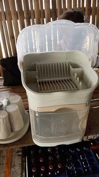 Product Review of HMJOnlineShop 8809-MDC Floral Dish Rack Cabinet Organizer Dish Drainer  Rack with Cover Kitchen Flower from m**r ** 0