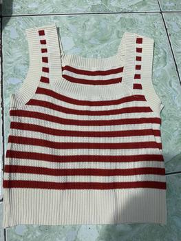 Product Review of (MUA TRÊN LIVE NHẬN NGAY) Áo Croptop Len 2 Dây Bản To Quảng Châu Dệt Kim Kẻ Ngang Women Cổ Tròn Nhung from K**h C**y n** C**i 0