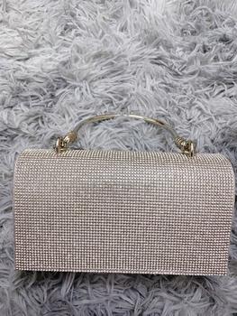 Product Review of Túi Xách Nữ Đeo Chéo Bag Clutch Đi Tiệc Cầm Tay Quai Kiềng Đính Đá BlingBling Màu Đen Màu Bạc Sang Chảnh Kèm Dây Xích Size 18 HÀNG CHUẨN QC Nhung Kem tuixach  thoitrang Khô sạch Nhẫn Đinh from ❤**️ 0