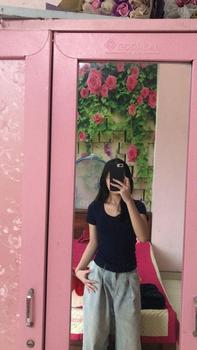 Product Review of Áo thun nữ cộc tay vải cotton cổ vuông ôm body Justdun A38 from l** 2