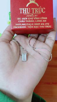 Product Review of Phụ kiện Dây chuyền mì xoắn khúc 1li +Mặt trụ - Bạc thật Thu Trúc cho Phụ nữ Trang Sức from l**1 3