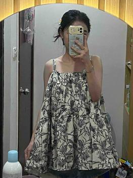 Product Review of Áo váy babydoll hoa nhí Nana21 Nanastore21 Nữ Dress Women Nhung Kem from D**g 3
