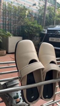 Product Review of [ D88 - chân dày tăng size ]  Sục búp bê quai ngang khuy vuông to dễ phối đồ mùa thu phong cách hàn quốc 2024 Dép sục Sandal nữ from H**g T** 0