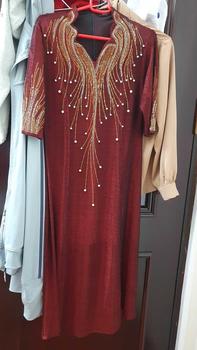 Product Review of Đầm Trung Niên Dáng Dài + Lửng K482 Vải Nhũ từ 50-80kg Ôm gọn Màu Đỏ Women Dress Kim Tuyến from H**g Y** 0