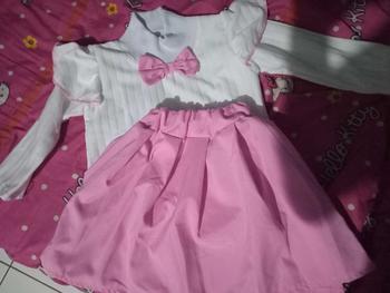 Product Review of Dress Knits Anak Perempuan usia 1-6 Tahun variasi salur pita Lengan panjang Anak-Anak Gaun setelan from v** 0
