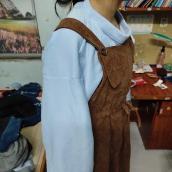 Product Review of Váy yếm 2 dây bản to form rộng NHUNG TĂM BUỘC EO dáng xòe, váy yếm gân tăm nữ dáng dài rộng nhung tăm babydoll from W**r 1