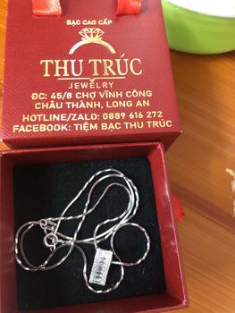Product Review of Phụ kiện Dây chuyền mì xoắn khúc 1li +Mặt trụ - Bạc thật Thu Trúc cho Phụ nữ Trang Sức from l**1 0