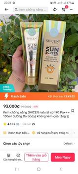 Product Review of Kem chống nắng SHICEN natural spf 90 Pa+++ 130ml Dưỡng Da Body( không kèm quà tặng ạ) Dưỡng Body Nữ from 🍂**w 0