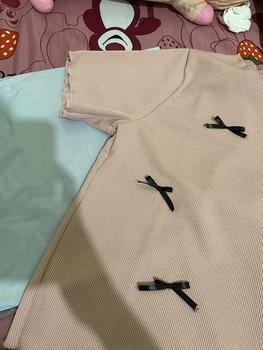 Product Review of Áo thun nữ baby tee đính nơ sang chảnh hottrend 2024 new best seller vải thun tăm co dãn bốn chiều dày dặn. Top from ✿**🍉 1