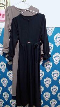 SET HIJAB)Nikita Dress Gamis Crinkle Air Flow Wanita Free bross ...