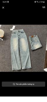 Product Review of Quần jeans nữ Ống suông Vải Qc phối thêu thỏ màu xanh nhạt basic (S-2XL) Q1339 dài 105cm Women from L** C**n 0
