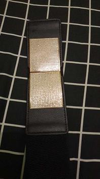 Product Review of Gesper Cewek Ikat Pinggang Lebar Sabuk Wanita Belt obi Fashion Branded Korea Panjang Import Silver Hitam Karet from T**😊 0