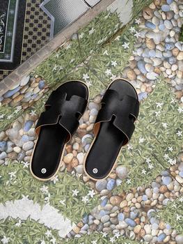 Product Review of Dép nam quai ngang chữ H  cho nam quai da đen đế bằng cao su giả gỗ cao cấp. Boy cháy phố- dép nam đẹp 2024 Sandal DéP Jean Quai Hậu Nhung from H**g D**p 0