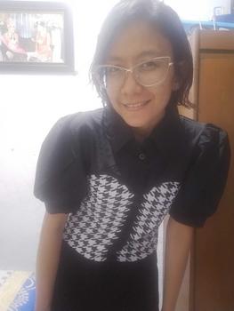 Product Review of Suzan Blouse Kemeja Mix Cotton Knit - Rajut Korea Style Atasan Wanita TM 70135 from u**6 2