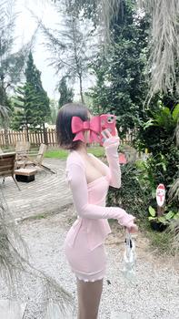 Product Review of Set Áo Váy 3 Món  Kèm Khoát Tay Dài Xinh Nữ Women Trơn Top Kem from t**1 2
