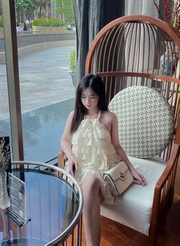 Product Review of S145 Set váy yếm tơ xếp ly nhiều tầng buộc nơ lưng (có kèm quần)- MITRUC Women set  babydoll from N**i 1