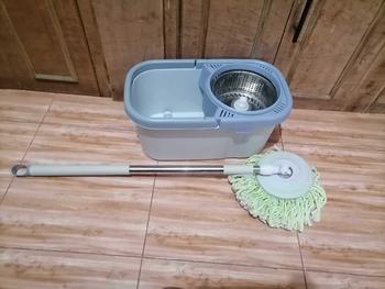 Product Review of PMOP Star Mop With Spinner Metal Stainless steel bucket Thickened fabric Large size 360 Easy Rotating with drain cap Dual Drive Microfiber Mop from A**r P**a 3