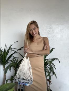 Product Review of Portable Cotton Shopping Mesh Bag Ecology Reusable Foldable Fruit Vegetable Storage Bag Handbag Long from C**a 0
