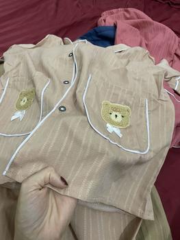 Product Review of Bộ Ngủ Đồ Bộ Pyjama Cổ Vets Quần Dài Aó Hai Túi Gấu Vải Đũi Gân Mềm Nhẹ from M**e 0