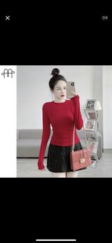 Product Review of A20- Áo thun nhũ Nữ tay dài Cổ Tròn nhún eo 2 bên hack eo phom ôm Top Women BIGSIZE (40kg- 70kg) a o taydai from 🌻**🌿 0