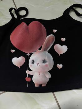 Product Review of Áo Bra 2 Dây In Hình Thỏ Thả Tim Chibi, Nữ Women Dáng Ngắn Thun Sen Sò Hoa Sen from C** Q**🫦 0