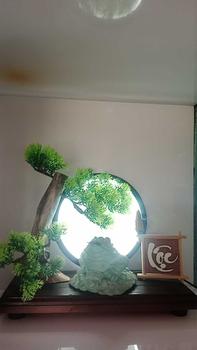 Product Review of Tiểu Cảnh Xông Trầm - Kệ Gỗ Đặt Tượng Đèn Led Tròn Cây Bonsai Decor Trang Trí Nhà (Tặng Nụ Trầm) Decor Phòng from H** M**g 0
