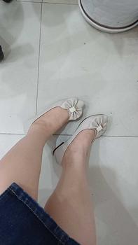 Product Review of Giày Bệt nhọn da sần đen/kem nơ cao su dẻo cho Nữ from s**p N** B**h A** 0