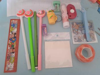 Product Review of Pouch Set alat tulis viral alat-alat sekolah aesthetic Pulpen pensil penggaris dll Penghapus Rautan Stationery from z**a 1