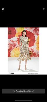 Product Review of Đầm lụa hoạ tiết baroque tay lỡ SIXDO (White Baroque Print Midi Silk Dress) from T**u 0