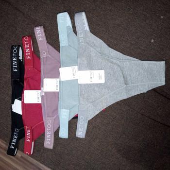 Product Review of FINETOO Cotton Panties Low-Rise Bikini Underwear Women Letter Belt Underpants Ladies Comfortable Briefs Female Panties from k** 3