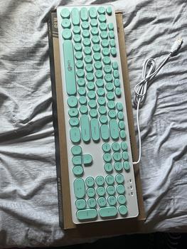 Product Review of USB Wired keyboard Punk Keyboard Round Keycap Mute Wired Office Keyboard Suitable for Home and Office K19 from N**. 0