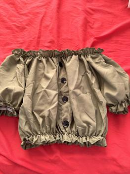 Product Review of Button Off Shoulder Blouse FREE SIZE ONLLY CAN FIT UP TO XL Fabric Shirts Top Womenswear Clothes Outfit Taslan from A**G g**a ** 0