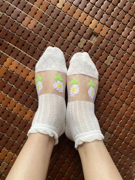 Product Review of Tất Lụa Pha Lê Mùa Hè, 5 Đôi, Siêu Mỏng, Trong Suốt, Tất Ngắn Ren Cho Bé Gái, Thời Trang, Hoa Cúc Tươi, Tất Thuyền Vô Hình from Á** N**t 0