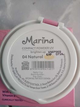 Product Review of MARINA Compact Powder UV Brighten Up Bedak Padat 12gr Peach Wajah from f**5 3