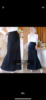 Product Review of กระโปรงทรงหางปลาผ้ายืดท๊อฟฟี่​ ไม่ต้องรีด ผู้หญิง Skirt เสื้อผ้า Clothing from พ**ย 0