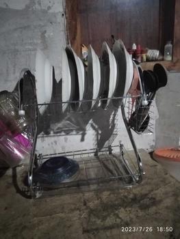 Product Review of GEI - Rak Piring Model Leher Angsa Stainless Steel 2 Susun + Wadah Peralatan Makan & Gelas from a**h 1