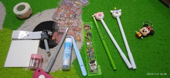 Product Review of Pouch Set alat tulis viral alat-alat sekolah aesthetic Pulpen pensil penggaris dll Penghapus Rautan Stationery from m**🥀 0