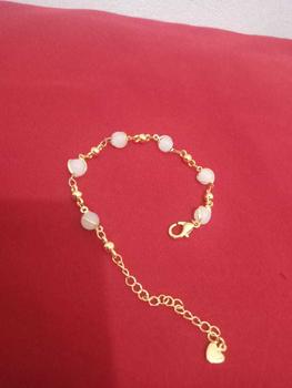 Product Review of GELANG TANGAN BOLA BOLA PUTIH PERHIASAN WANITA MURAH POL Titanium from T**S 2