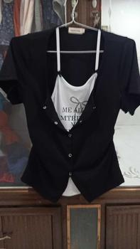 Product Review of Áo Thun Tay Ngắn Giả Hai Lớp Dáng Ôm Ngắn Phong Cách Hàn Quốc Thời Trang Mùa Hè Dành Cho Bạn Nữ Top Shirt from u**9 0