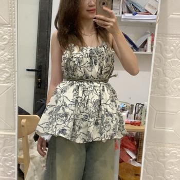 Product Review of Áo váy babydoll hoa nhí Nana21 Nanastore21 Nữ Dress Women Nhung Kem from S**h 1