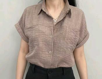 Product Review of Áo Sơ Mi Nữ Tay Hến Phom rộng Chất Đũi Jean 2 Túi, AMI69 from N**n 0