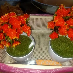 UNICO Bunga Hias Plastik Pot Tanaman Artificial Daun Aglonema Matahari Keladi Caladium Murah PBP23