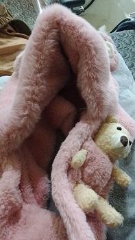 Product Review of M65 Mũ lông cho bé, Mũ len nữ kèm khăn quàng cổ có gấu bông cute dễ thương mũ lông cừu giữ ấm tai gấu from T**9 0