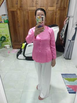 Product Review of Áo bà ba(không kèm quần) gấm hoa hồng nữ - Chất liệu cao cấp, tôn dáng và tôn da - Kem, Voi Women Nhung Top đồ lam [G10] from N**n K**u 0