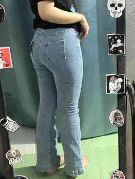 Product Review of quần jeans loe gấu to dài mẫu trơn cạp cao cho nữ from Q**h 0