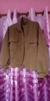 Product Review of มี 4 สีให้เลือก เสื้อ แขนยาว ผ้าลูกฟูก แบบหนา ทรงหลวม ลายดอกไม้ สไตล์เรโทร from บ**🐷 0