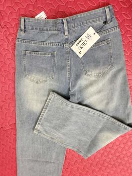 Product Review of (S-2Xl) HHCHOU- Quần Jeans Suông Trơn Màu Xanh nhạt vải Qc mềm h3369 Nữ Pants Kem Women from T** Đ** ☘**️ 0
