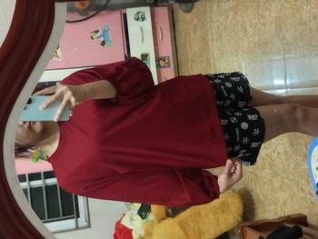Product Review of ÁO THUN TAY DÀI NỮ PHONG CÁCH UZZANG DỄ THƯƠNG FREESIZE 70 KG TD240901 Women Top Cổ Tròn Nhung Voan from V**T v**t 3