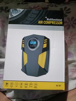 Product Review of The Car Tire Inflator Pump Is Made Of Durable ABS Plastic And Stainless Steel With LCD Display For Accuracy And High Brightness LED Lights To Provide Illumination At Night Automatic Off Easy To Use Hands-Free Design Will Free Hands When Inflating Car Tire from J**3 1